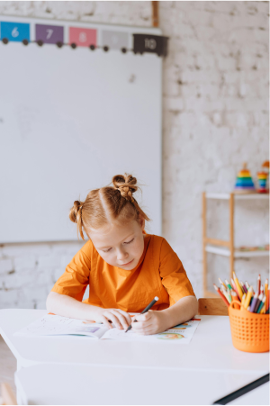 Children during an art workshop