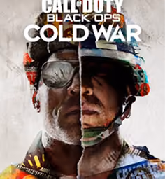 Split image of two soldiers wearing helmets and gear under Call of Duty Black Ops Cold War title.