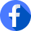Facebook app icon with white lowercase f on blue circular background.