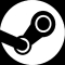 The black Steam gaming platform logo on a white background.