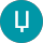 White tuning fork icon inside a teal circle on black background.