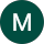 Dark green circle with a white uppercase letter M centered inside.