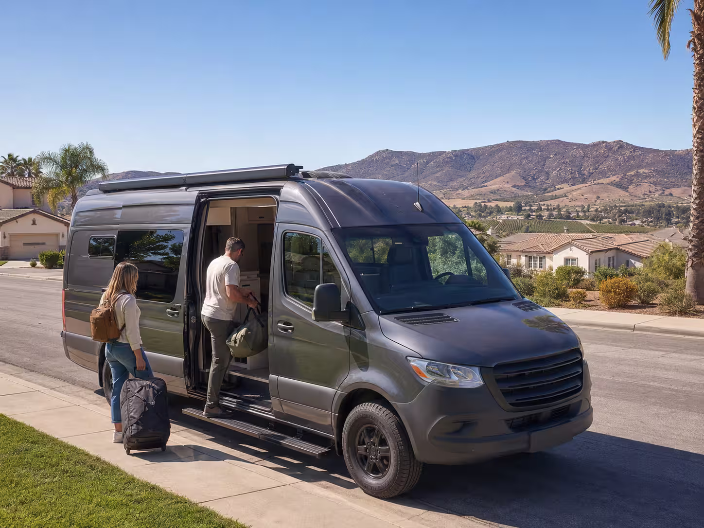 Class B camper van ready for rental in Murrieta, CA