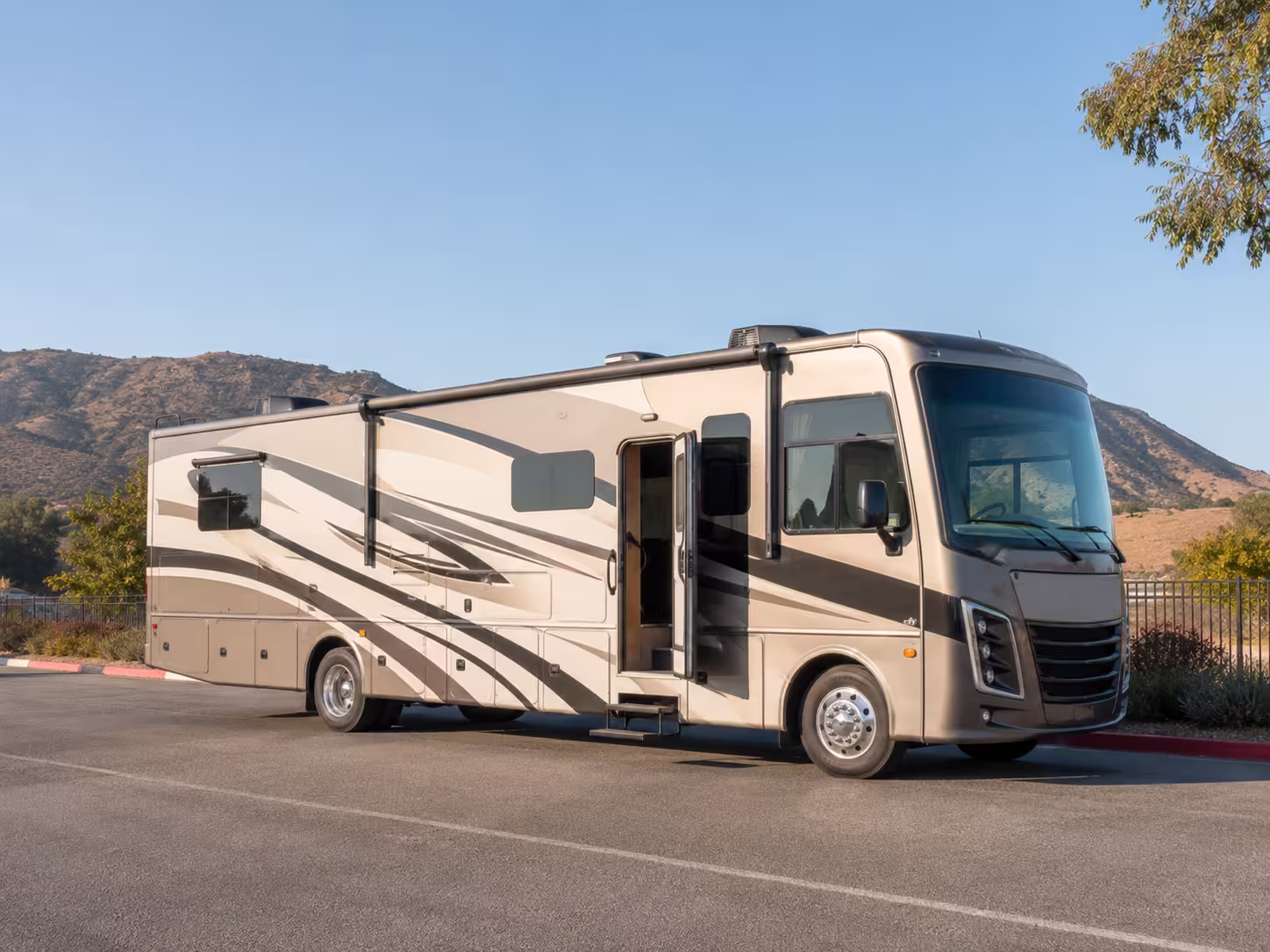 Large Class A motorhome ready for pickup in Murrieta, CA