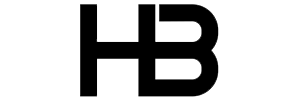 Stylized black letters H and B combined in a logo design.
