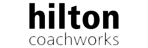 Hilton Coachworks logo with 'hilton' in bold lowercase and 'coachworks' in smaller lowercase letters underneath.