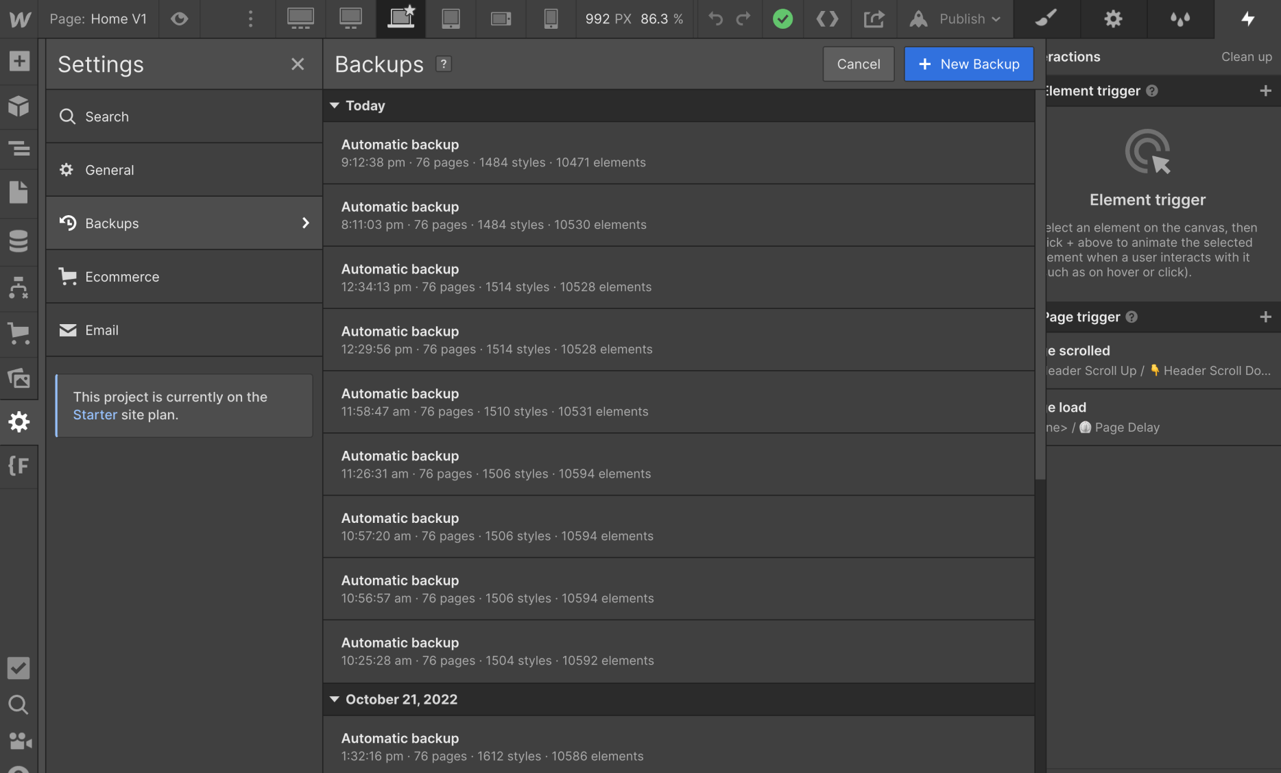 Backups - Sleek X Webflow Templates