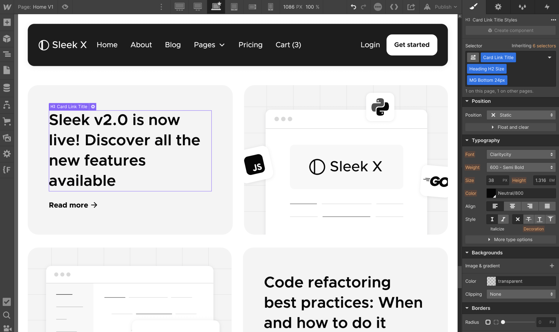 CMS Content - Sleek X Webflow Templates
