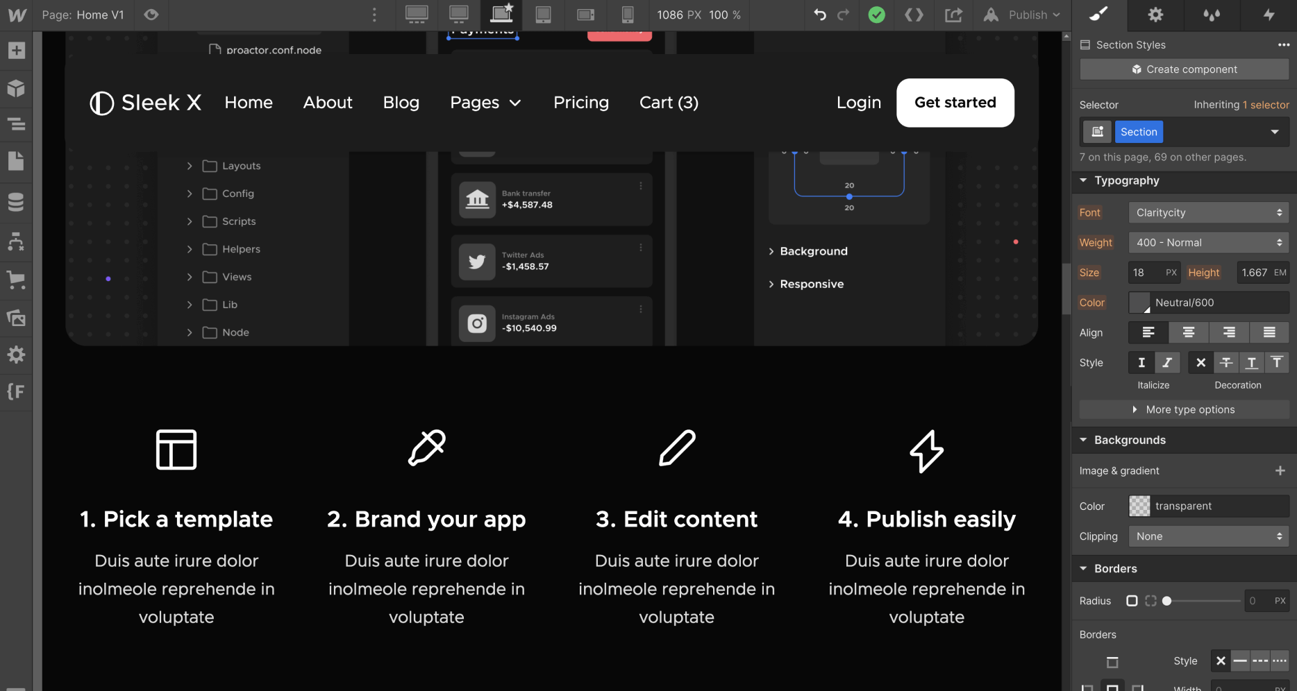 Graphic And Icons - Sleek X Webflow Templates