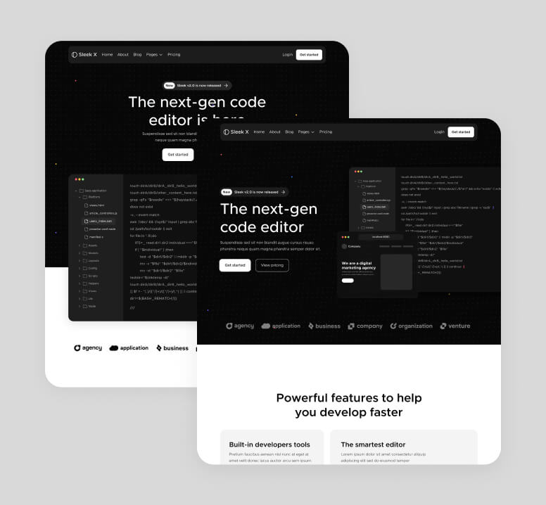 Pages Included - Sleek X Webflow Template
