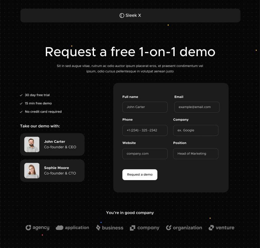 Demo Page - Sleek X Webflow Template
