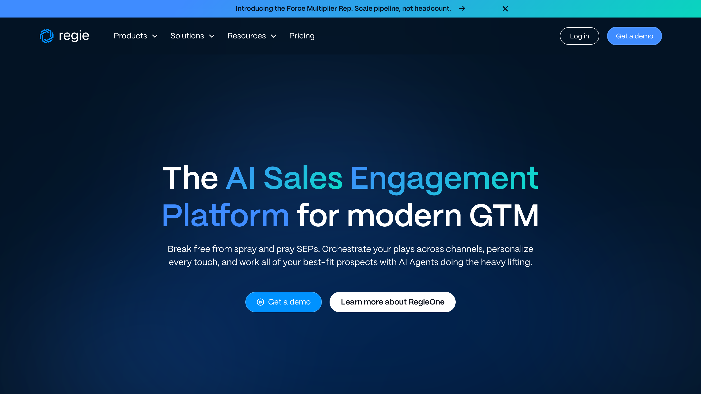 Regie.ai homepage