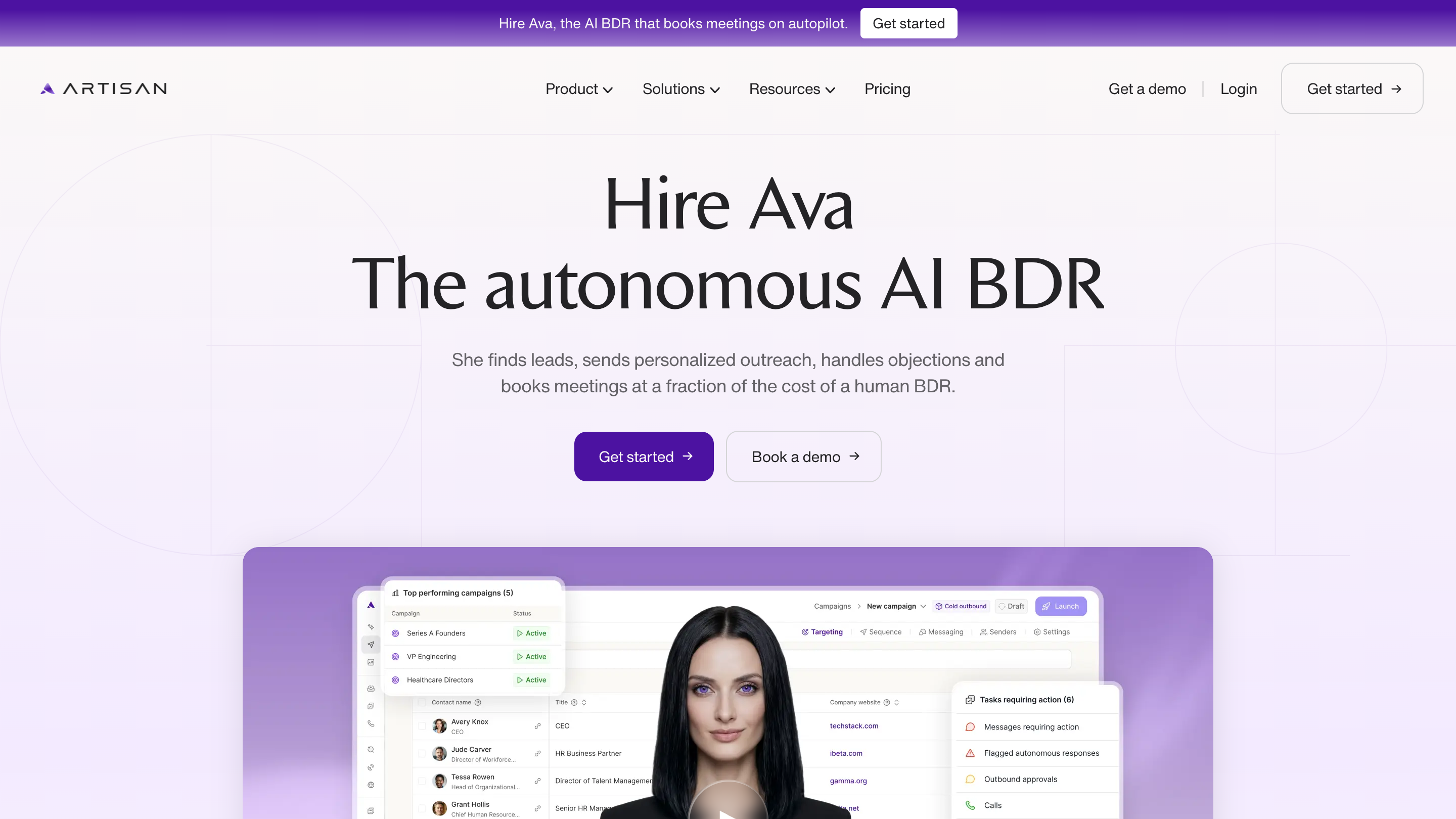 Artisan (Ava) homepage