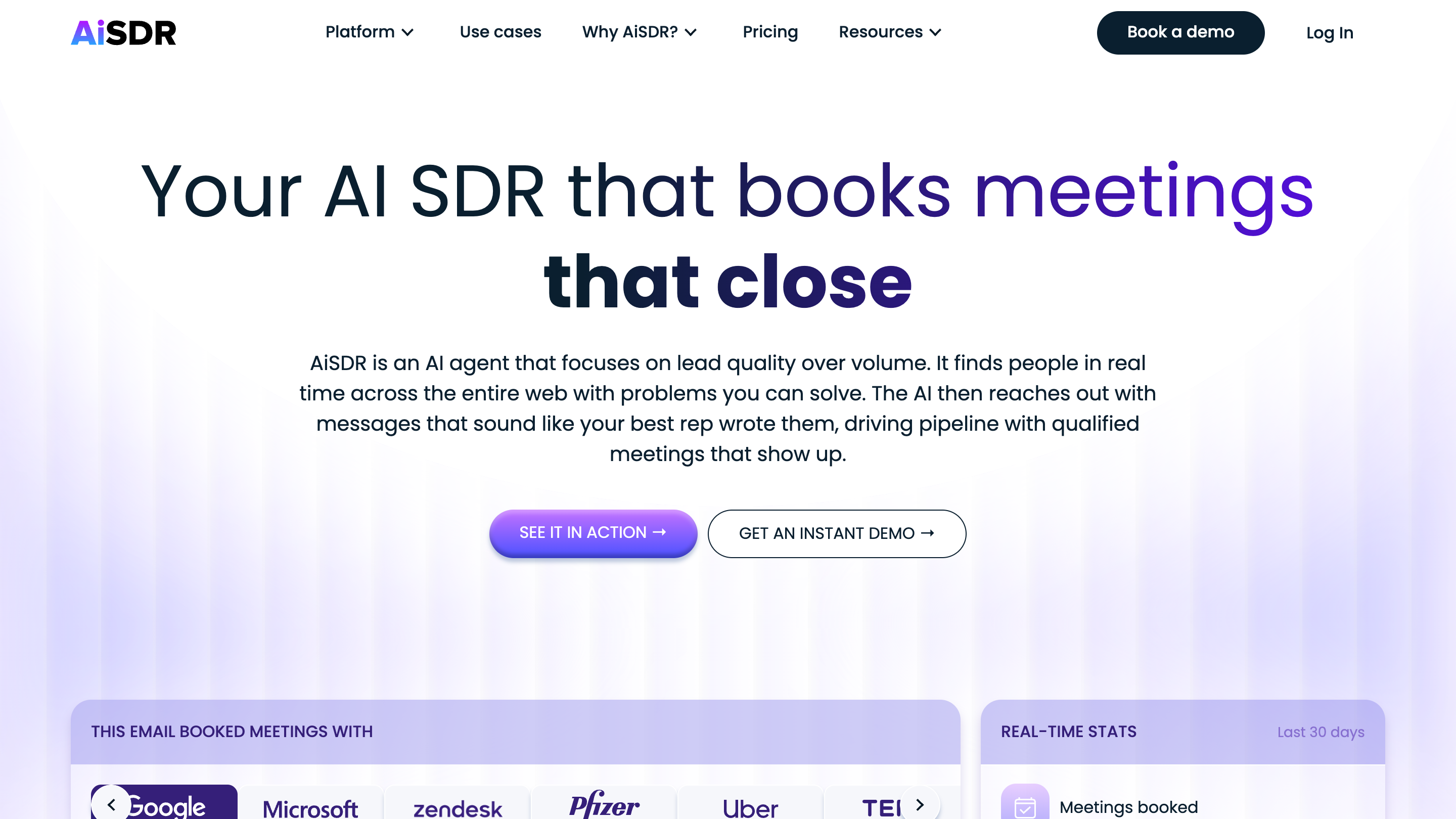 AiSDR homepage