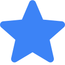 Blue five-pointed star icon.