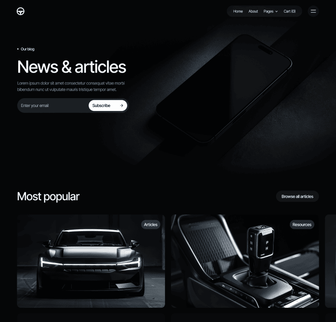 Motorflow - Blog V3 Page - Automotive Webflow Template | BRIX Templates
