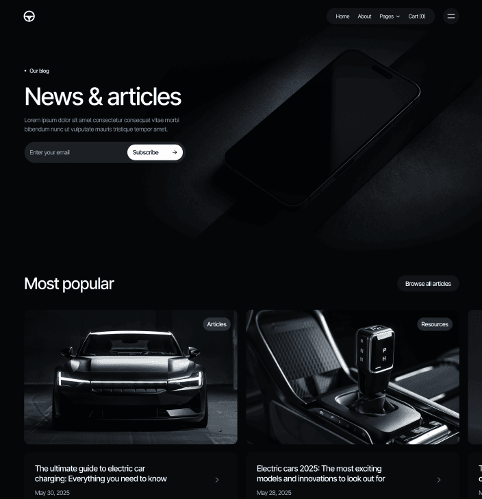 Motorflow - Blog V3 Main Page - Automotive Webflow Template | BRIX Templates
