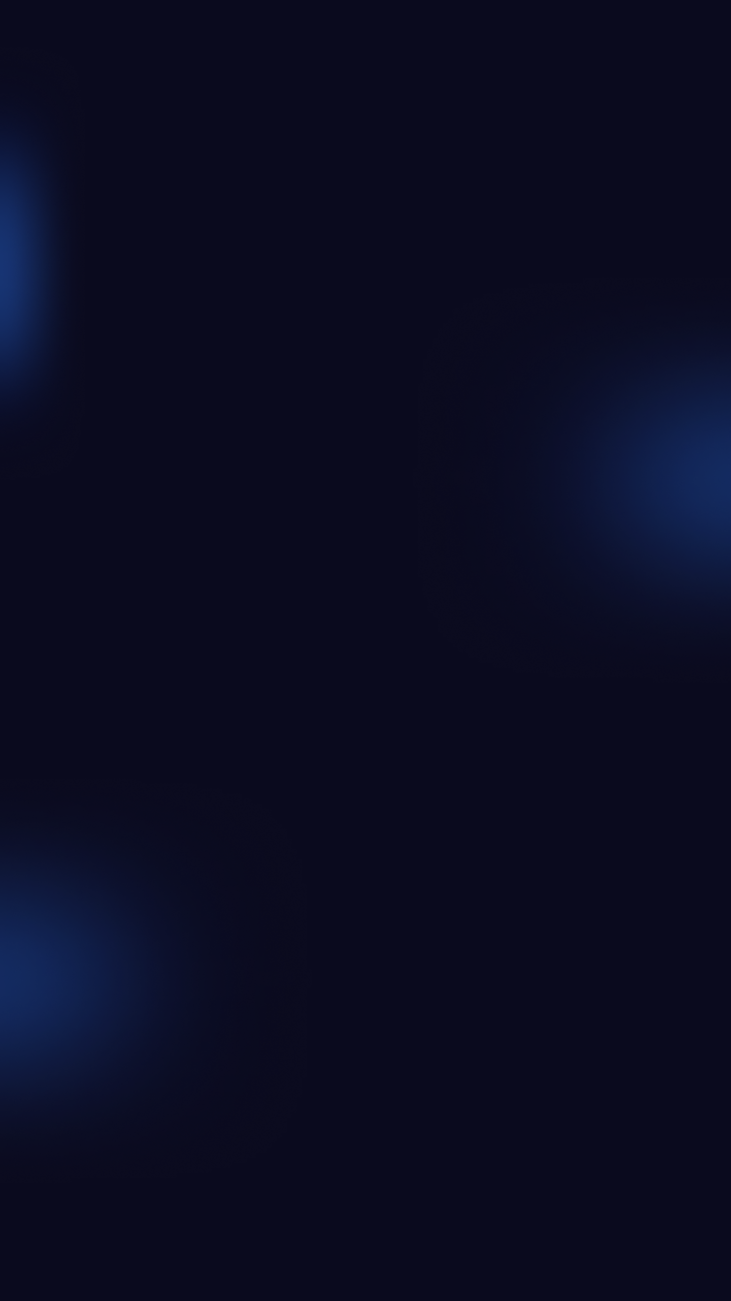 Dunkler Hintergrund mit unscharfen blauen Lichtflecken in der oberen linken, unteren linken und rechten Bildmitte.