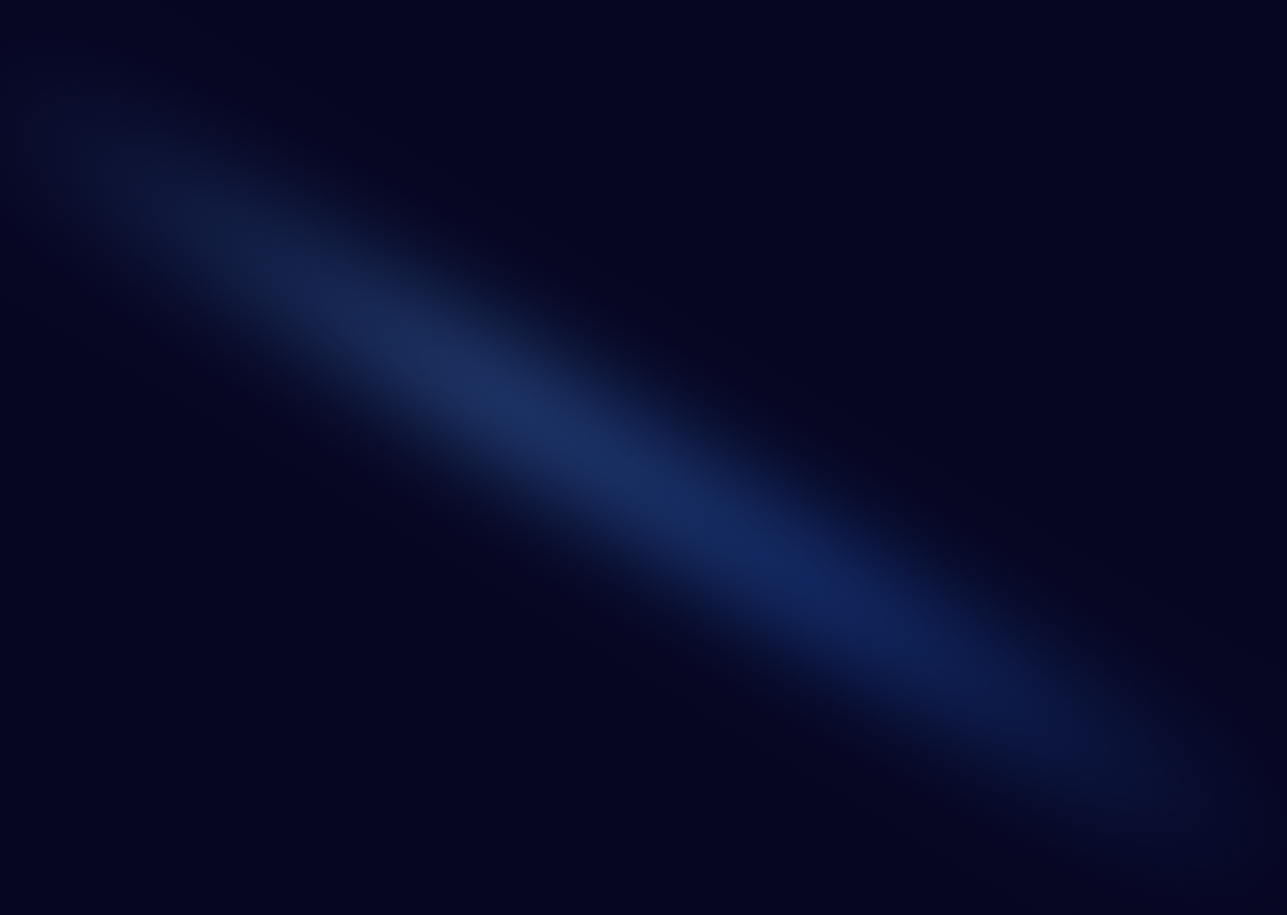 Blauer diagonaler Lichtstrahl auf einem dunklen Hintergrund.