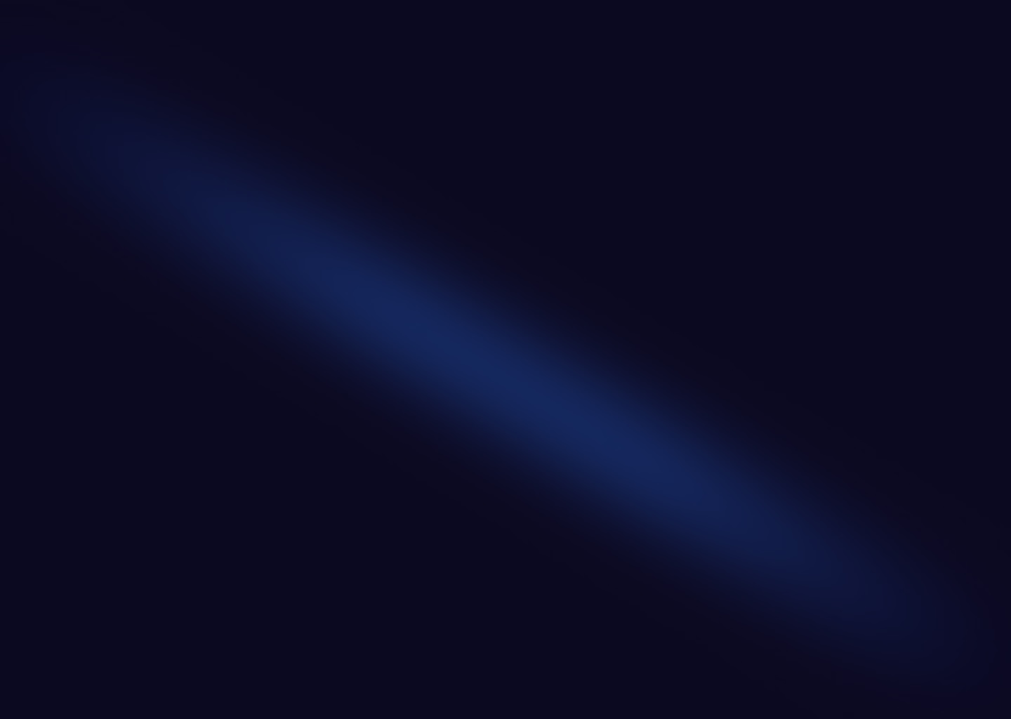 Blauer diagonaler Lichtstrahl auf einem dunklen Hintergrund.