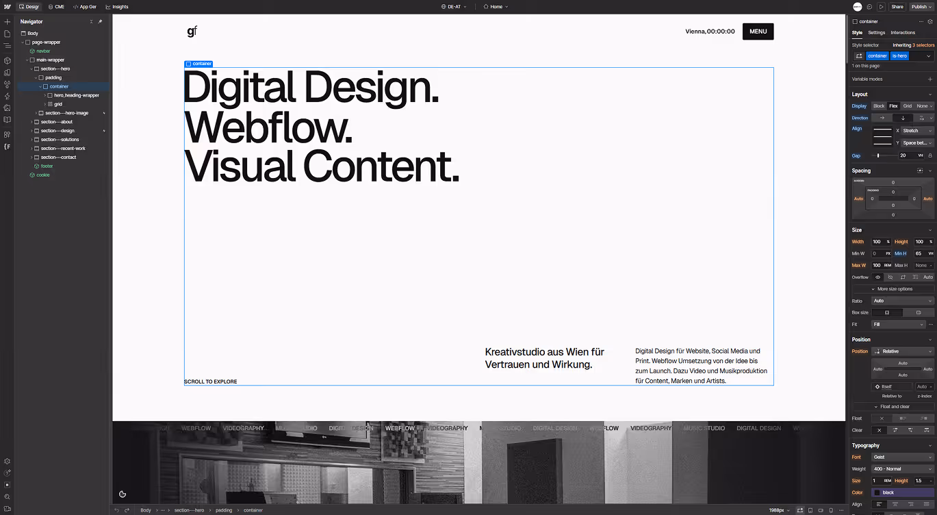 good feeling solutions | Digital Design, Webflow, Videography & Music Studio.