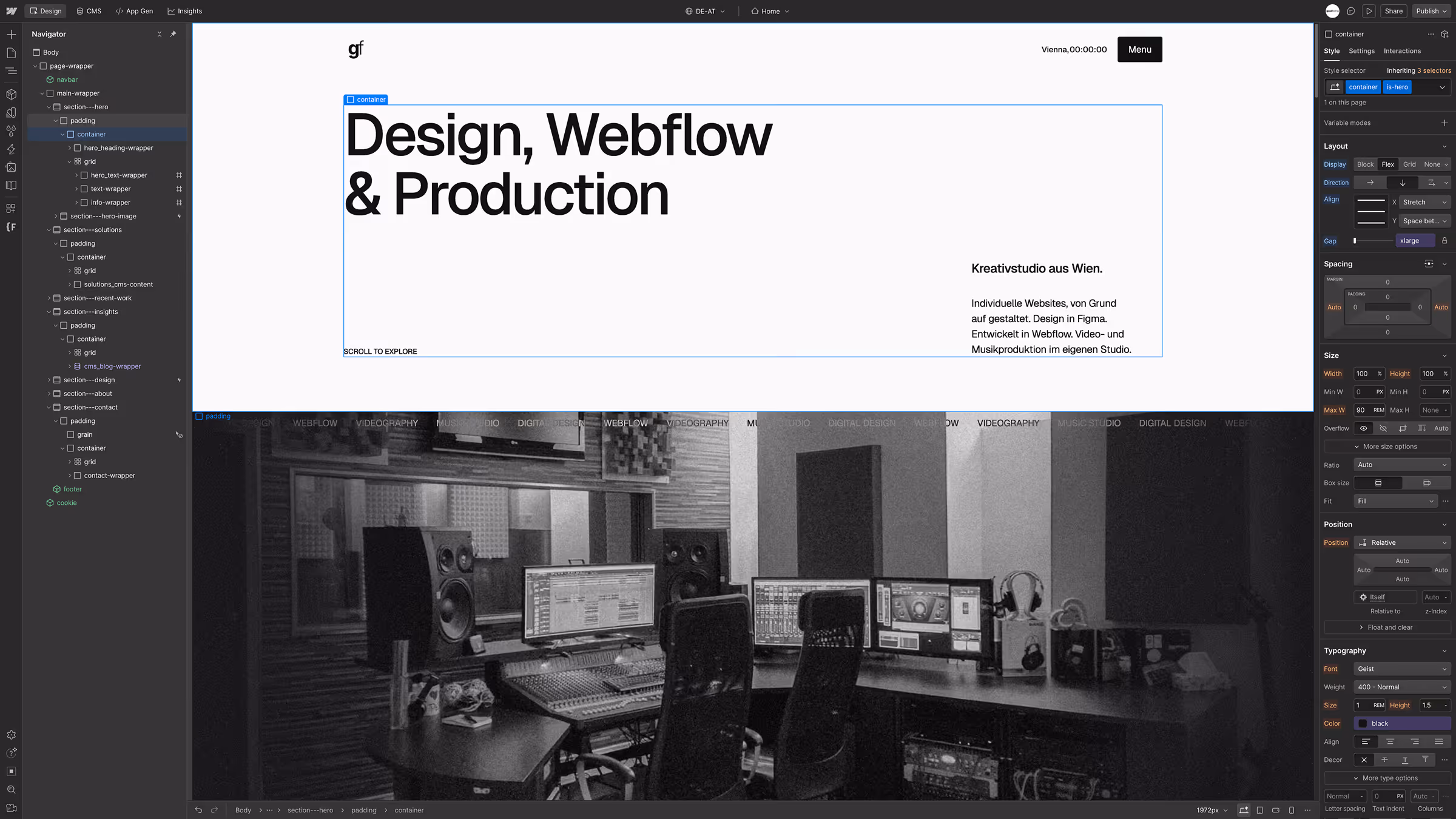 good feeling solutions | Digital Design, Webflow, Videography & Music Studio.