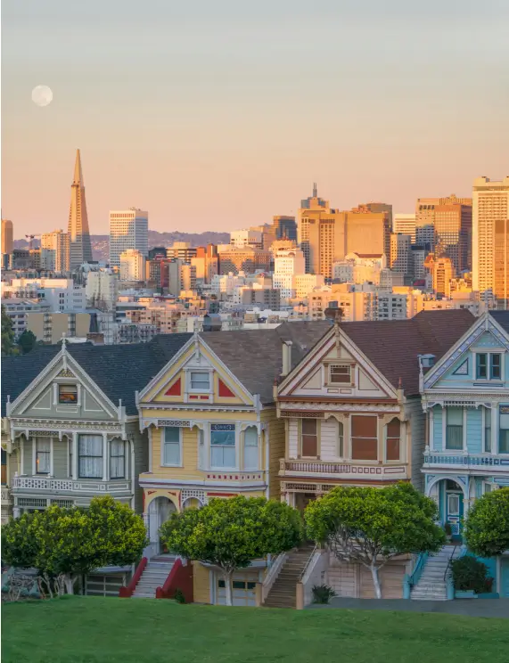 Wide view of San Francisco