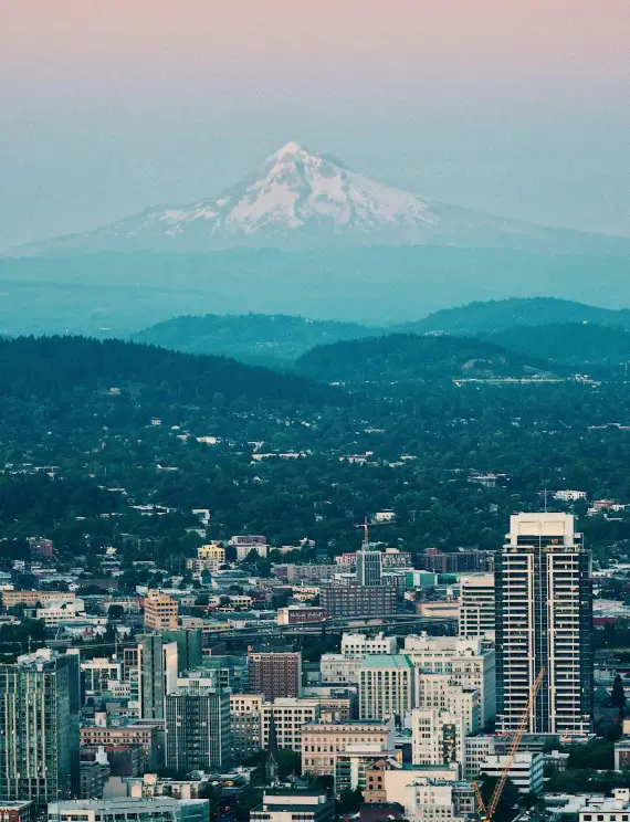 Wide view of Portland