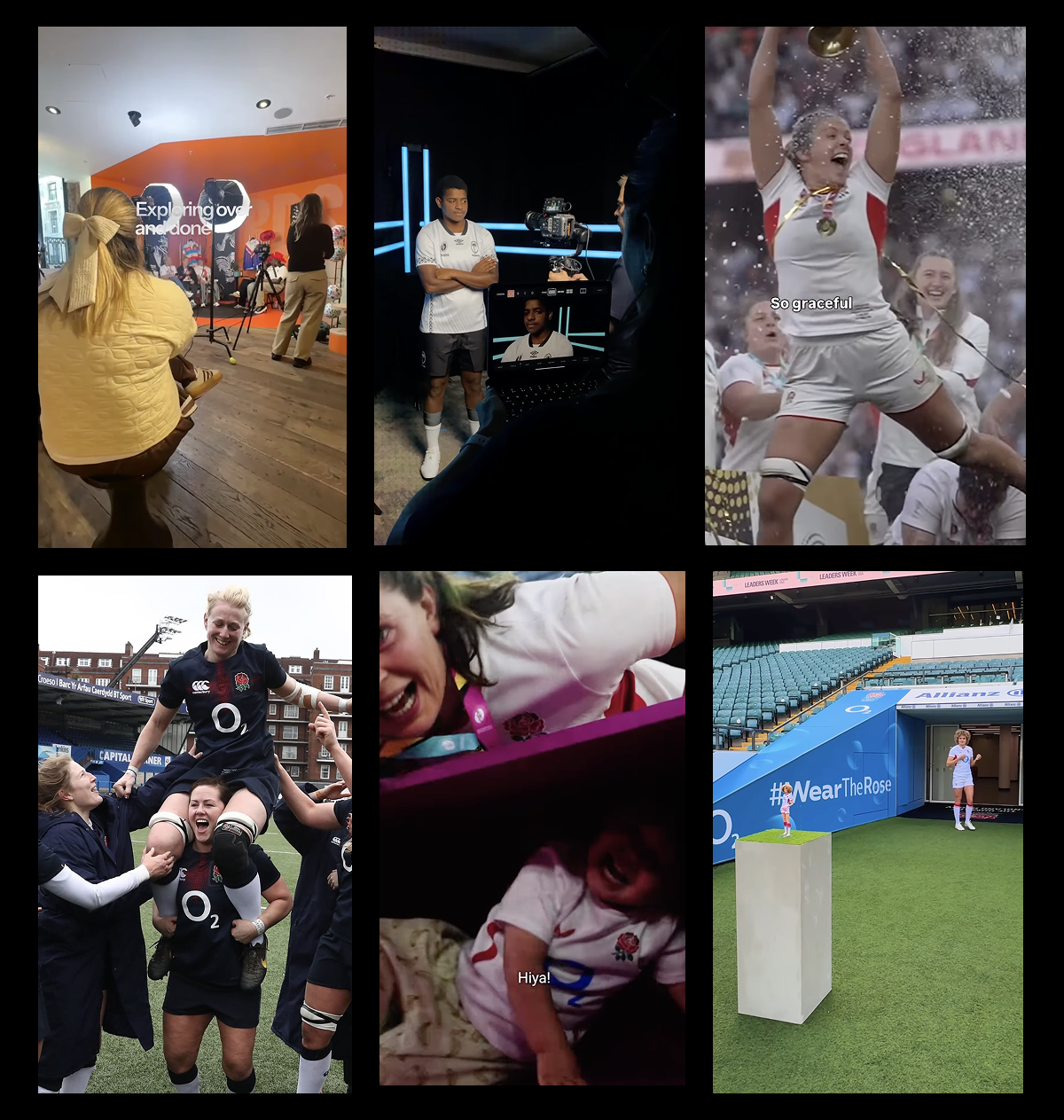 Screenshots of the women's rugby world cup