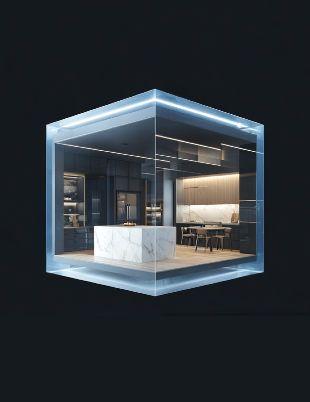 Tarjeta blanca sin detalles con chip dorado sobre roca negra con lava incandescente. Vectorial Design - Spreed IA suscripción de diseño on demand