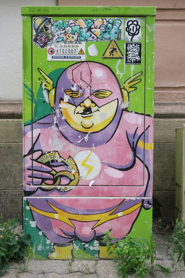Graffiti on an electrical box. 
