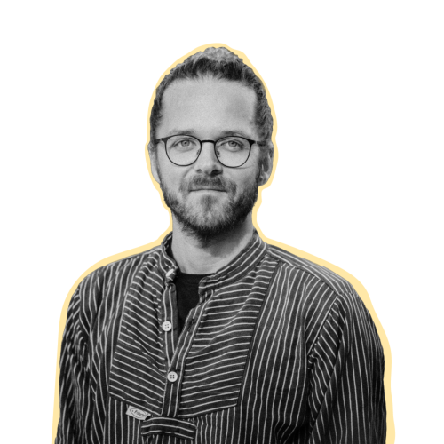 Schwarz-weiß Portrait von Arne Semsrott