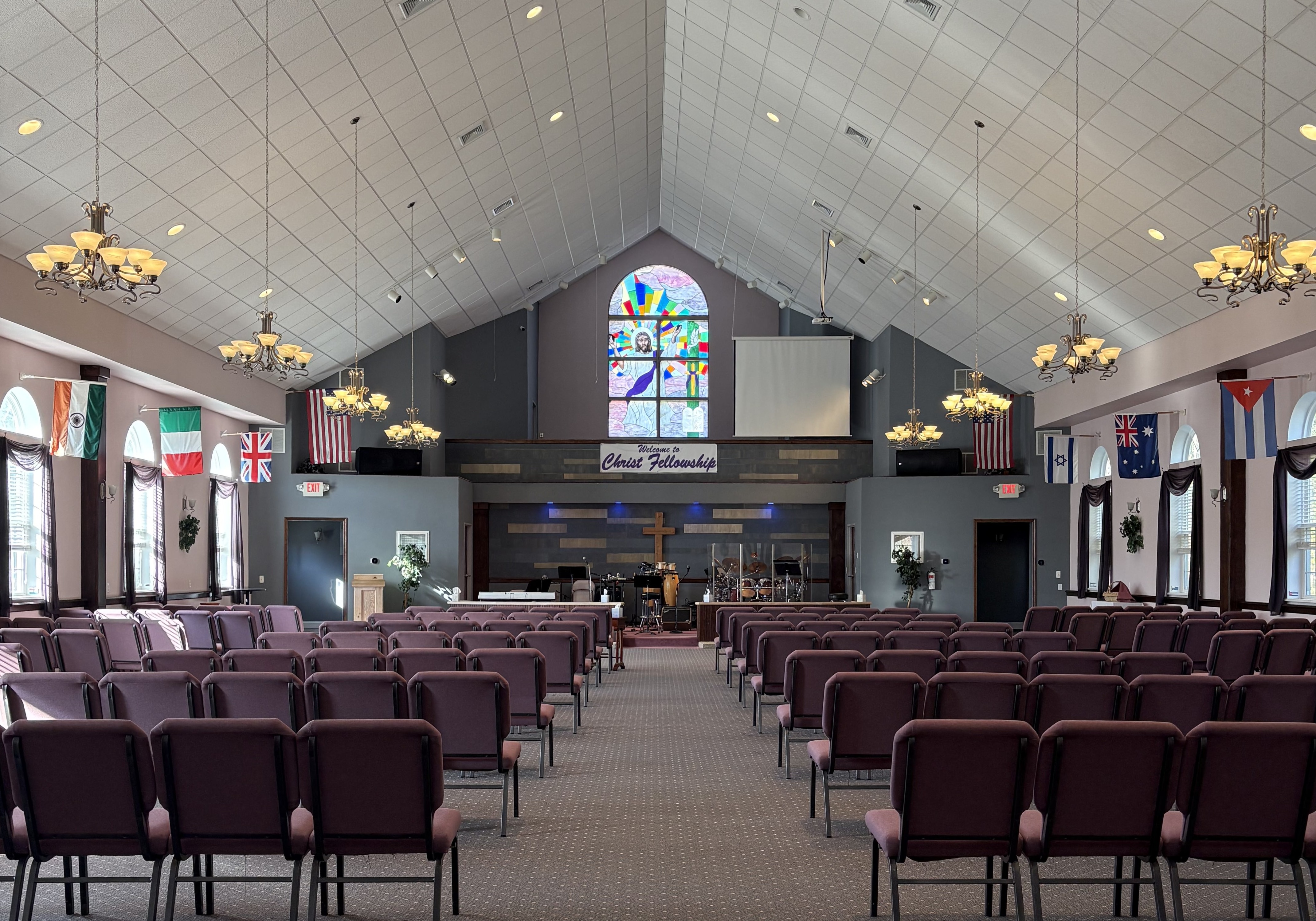 image of festive church decor