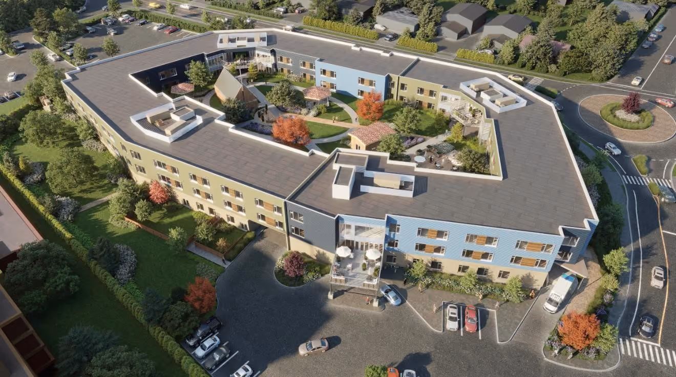 Roofing and envelope work for the 123,415-square-foot dementia-care village in Comox.