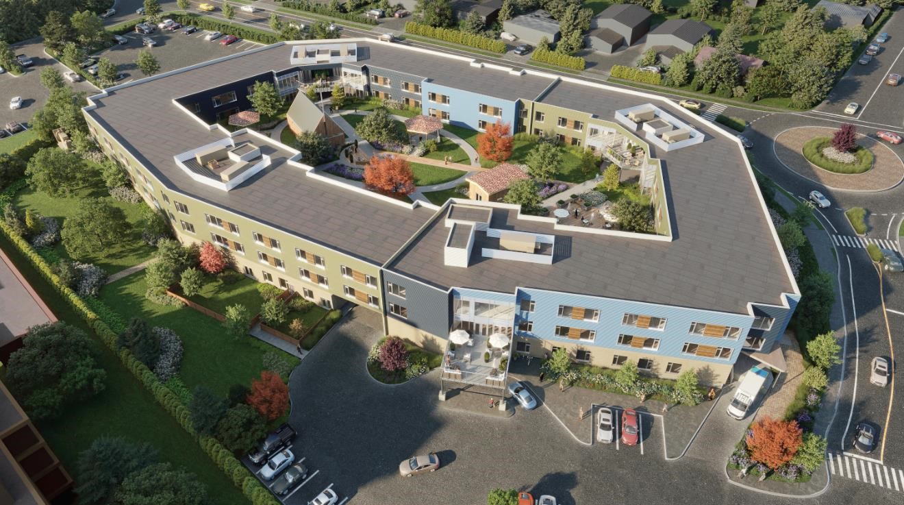 Roofing and envelope work for the 123,415-square-foot dementia-care village in Comox.
