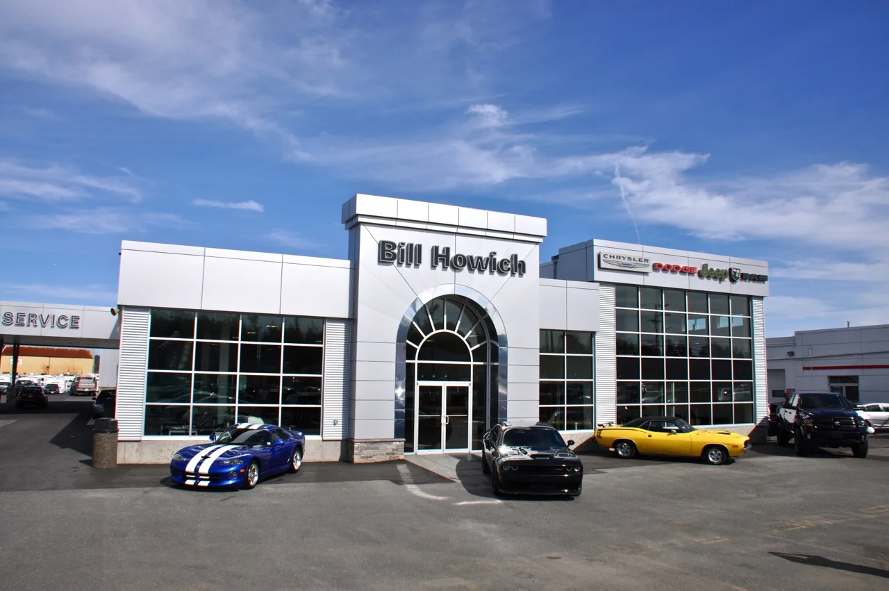 Roofing project for the Bill Howich auto dealership in Campbell River.