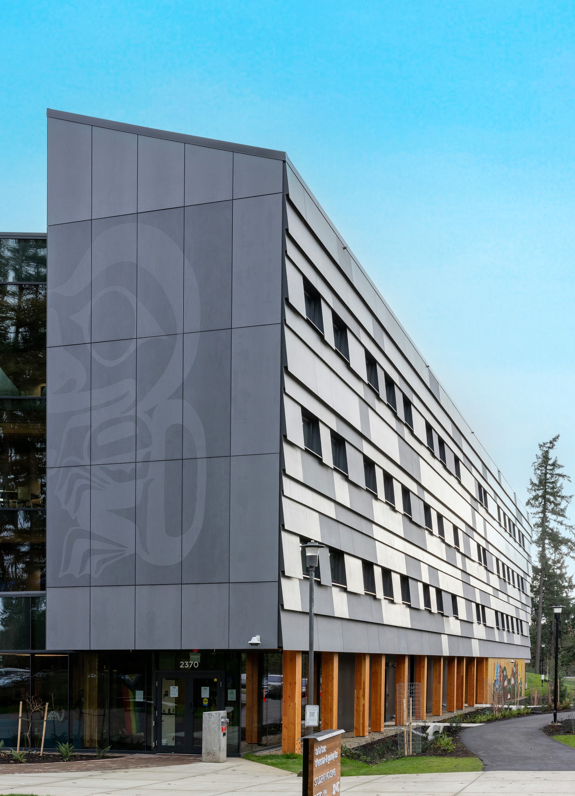 North Island College Student Housing — completed sheet-metal cladding by Nelson Roofing (photo 1)