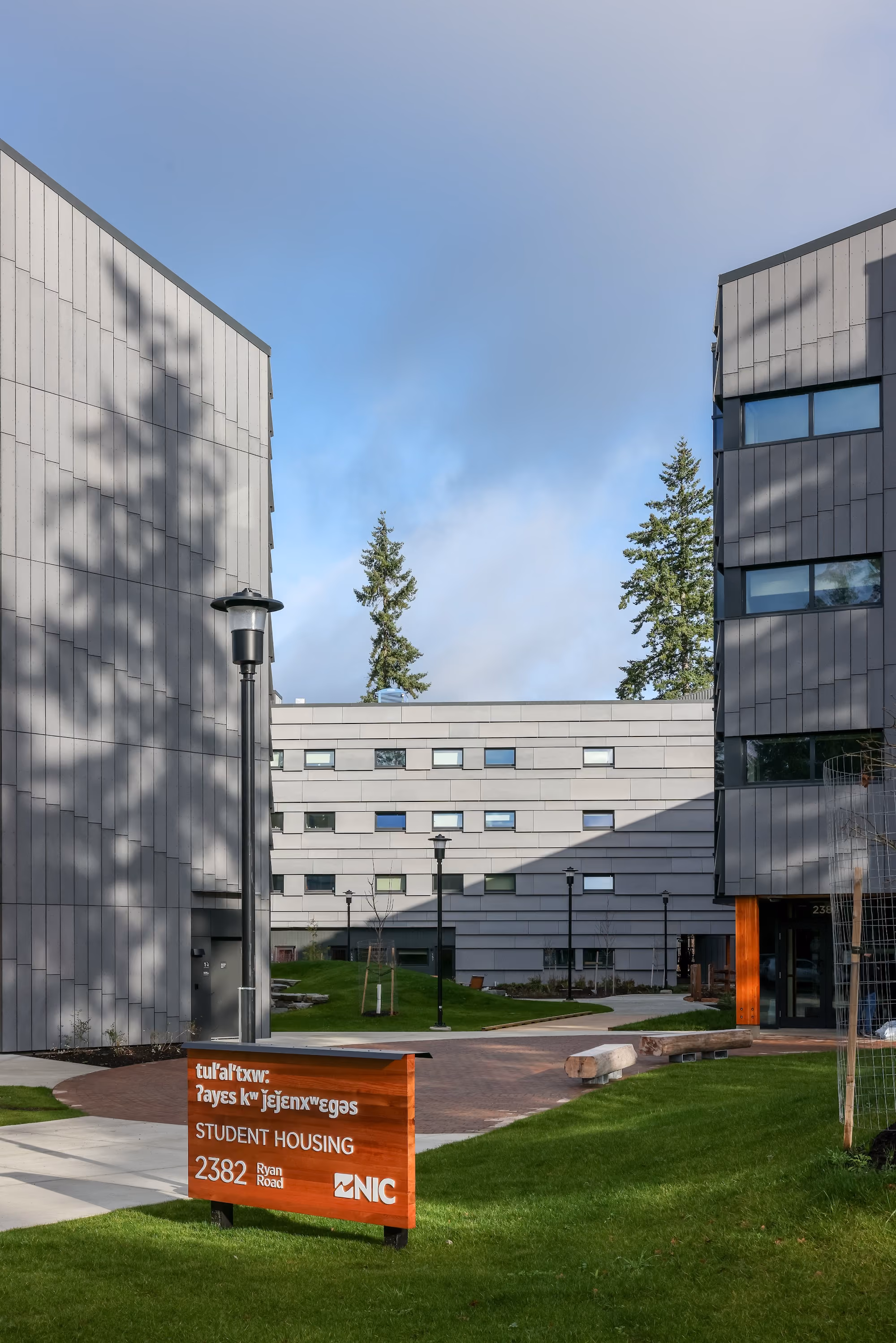 North Island College Student Housing — completed sheet-metal cladding by Nelson Roofing (photo 6)