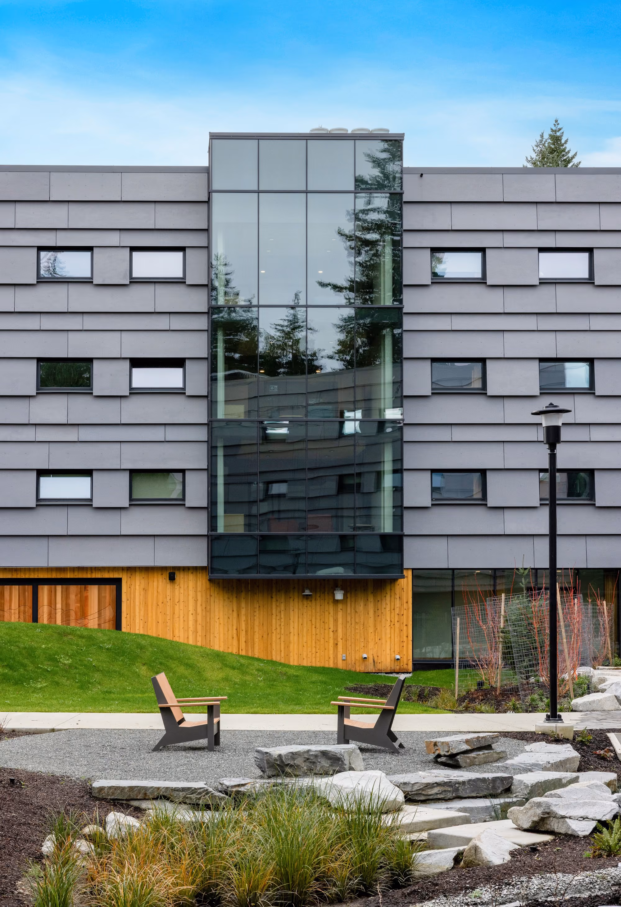 North Island College Student Housing — completed sheet-metal cladding by Nelson Roofing (photo 12)
