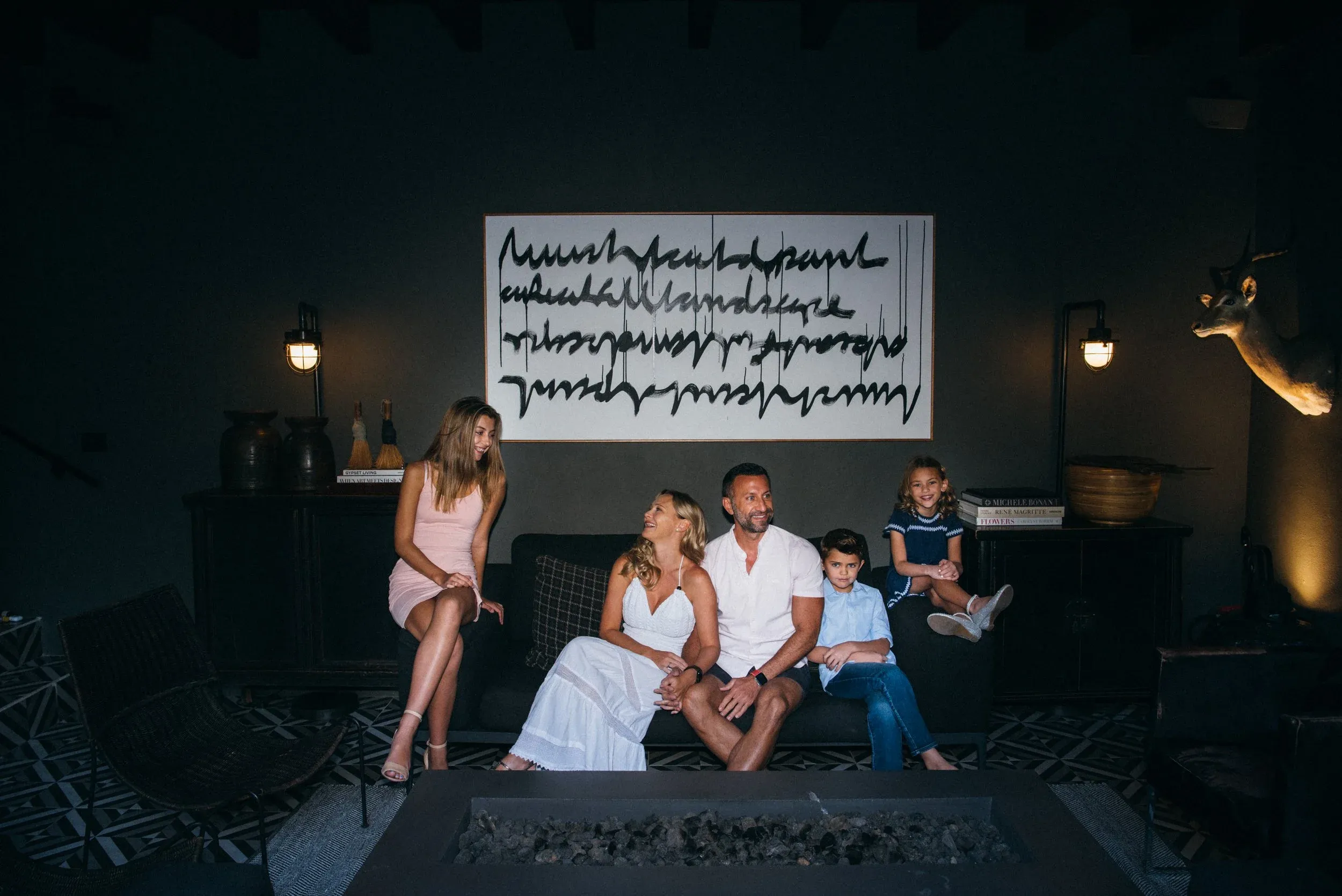 The Lockwood family sitting together on a couch