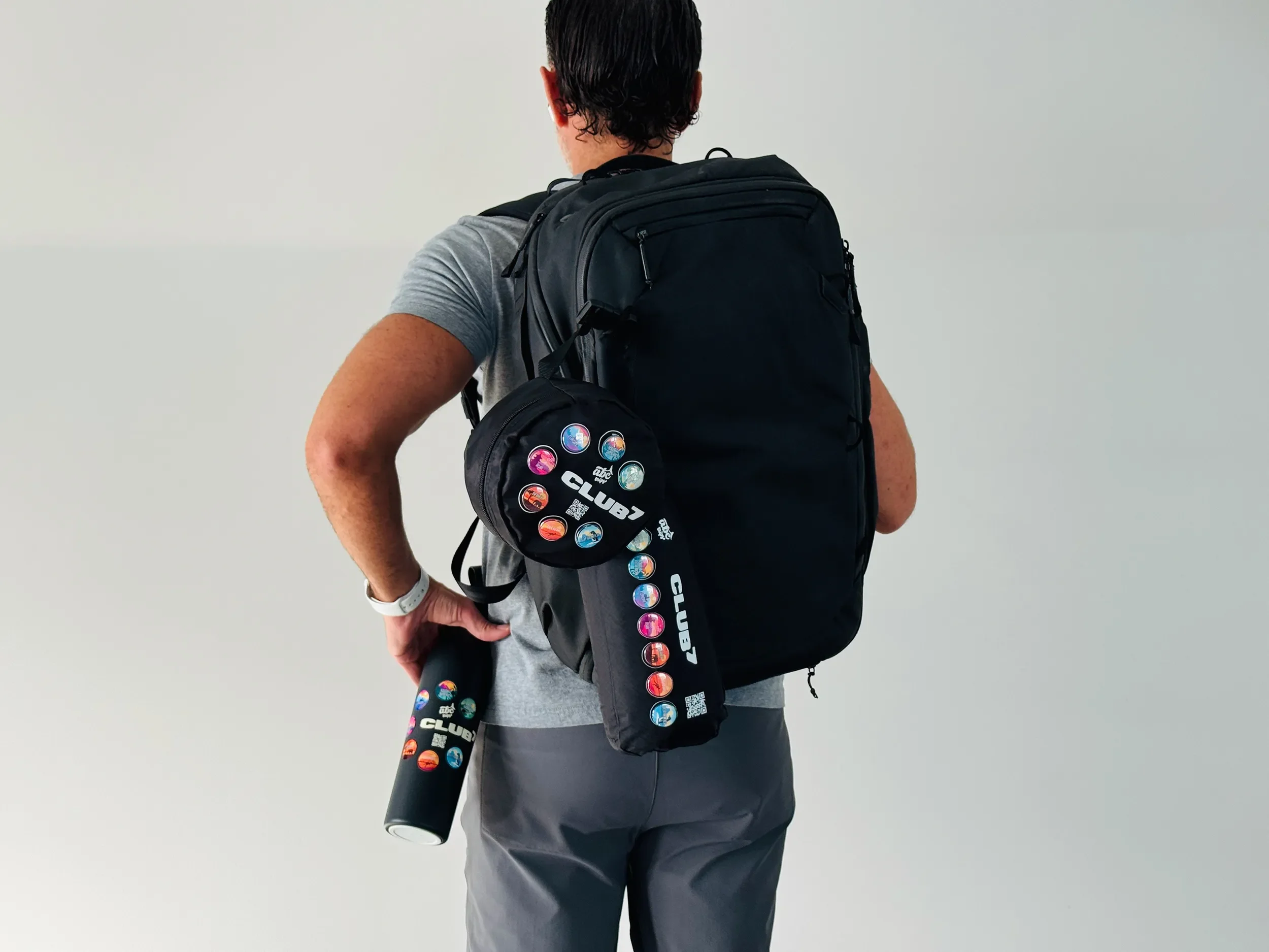 Phil Lockwood wearing Club7 merch from ABC Trips