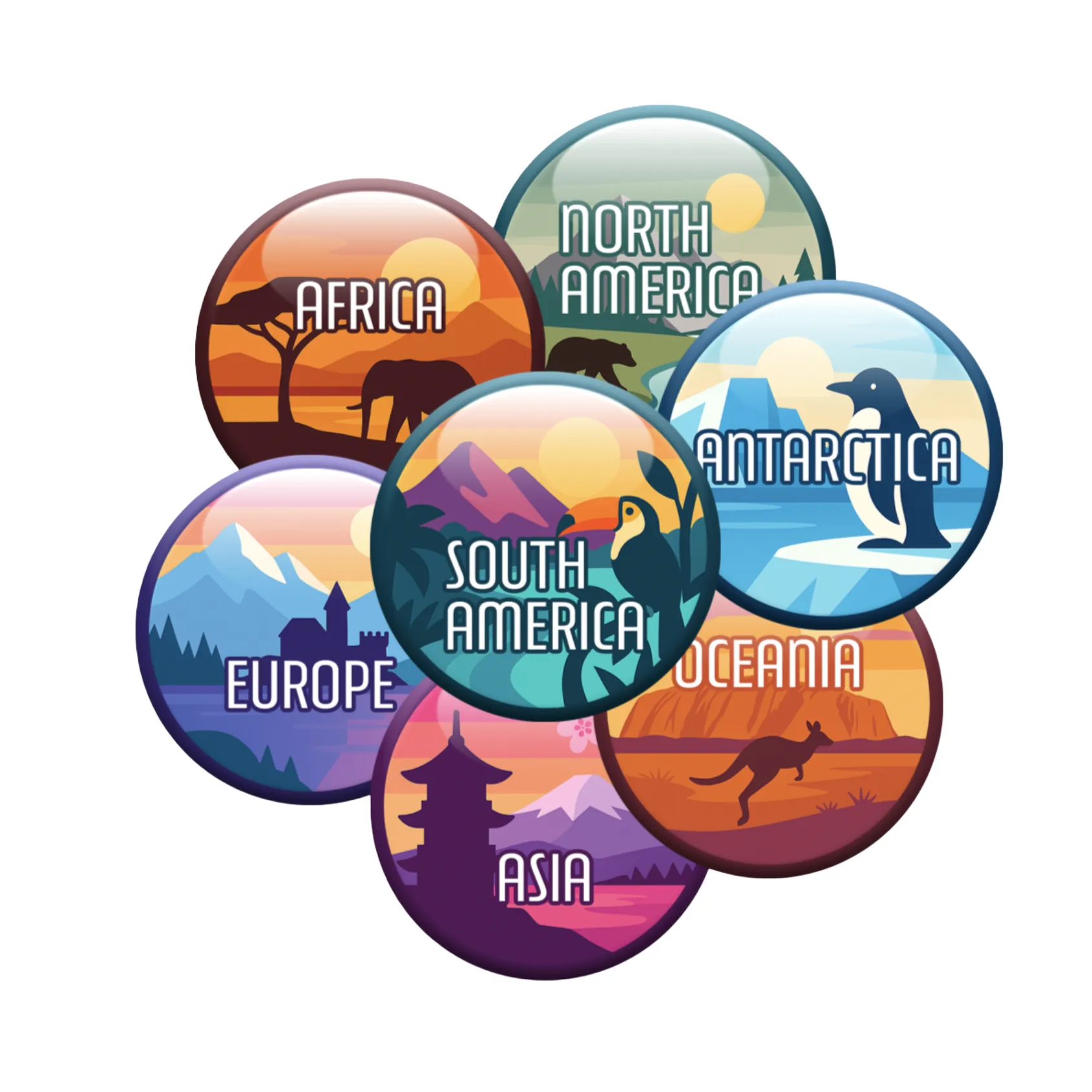 Club⁷ continent pins