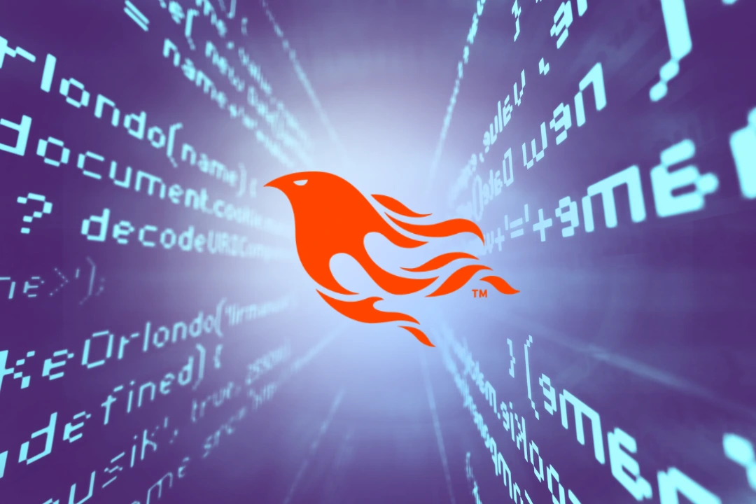 phoenix liveview logo over an abstract tech background