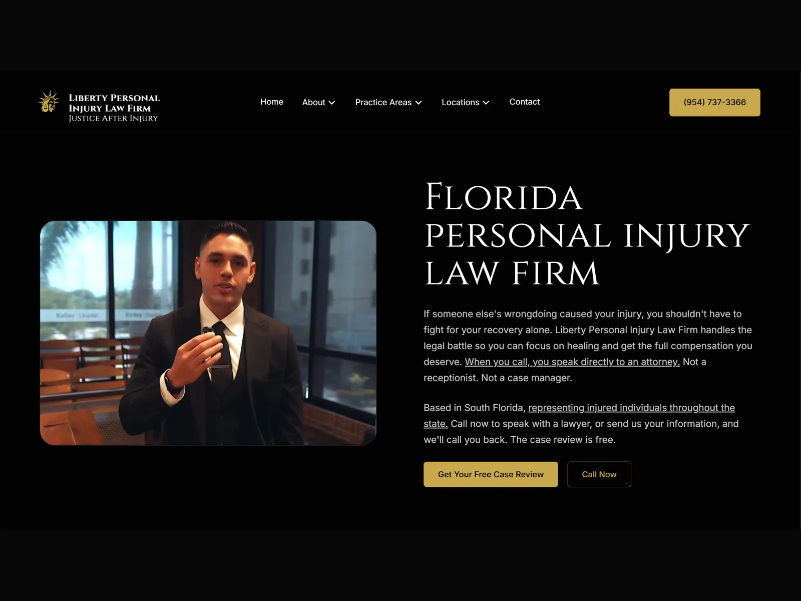 image of the Liberty Personal Injury Law Firm website