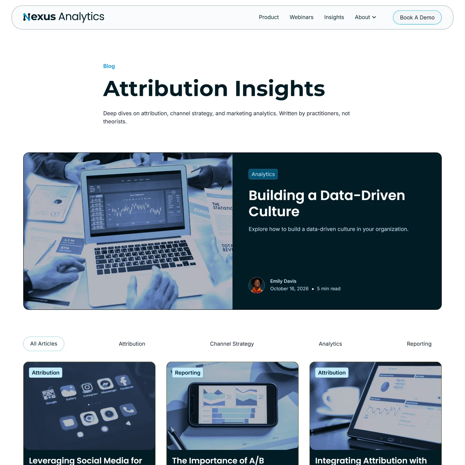 image of the Nexus Analytics Blog page
