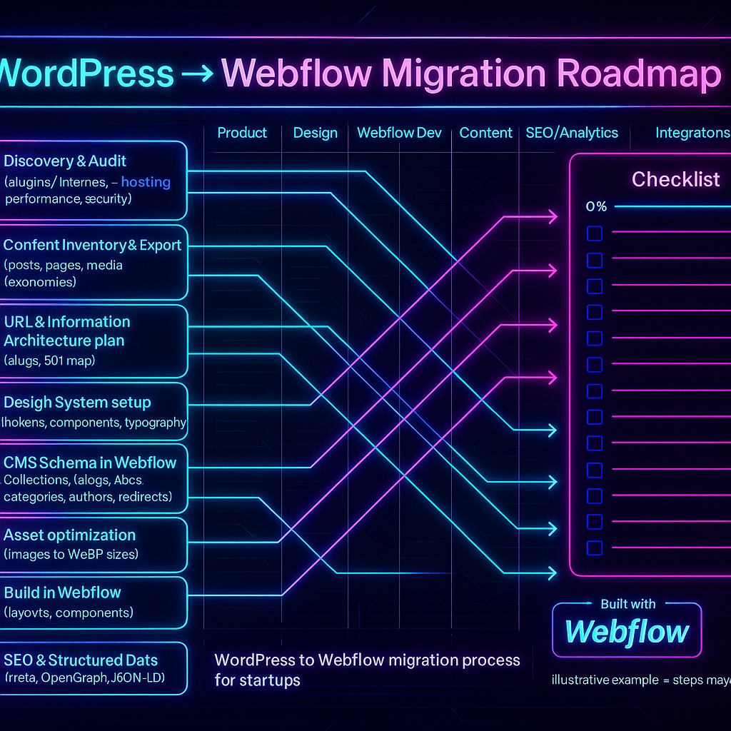 image of WordPress to Webflow migration process for startups