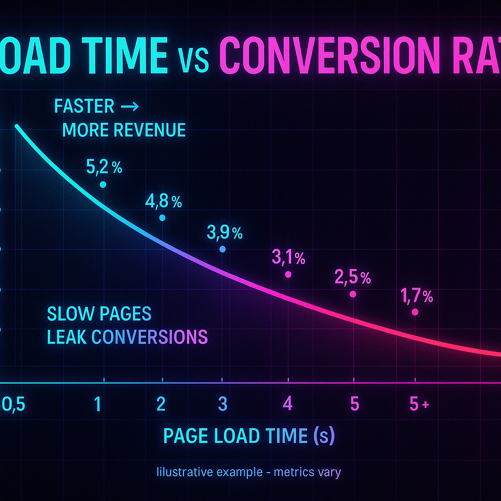 image of Conversion rate drops significantly as website loading time increases