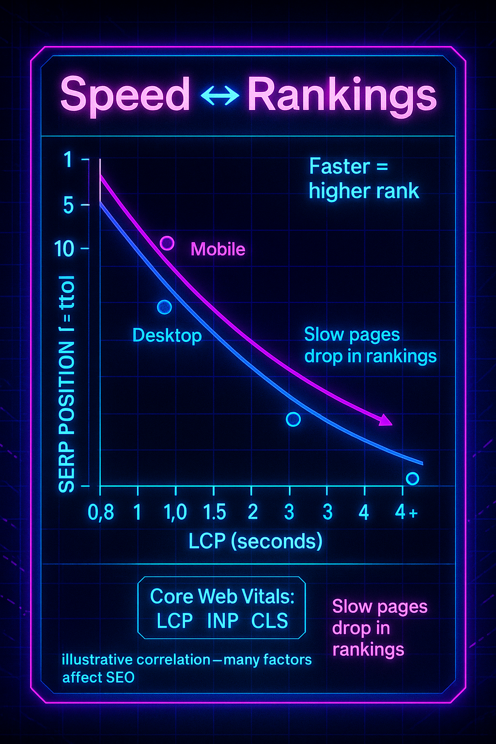 image of Google search rankings correlation with website loading speed