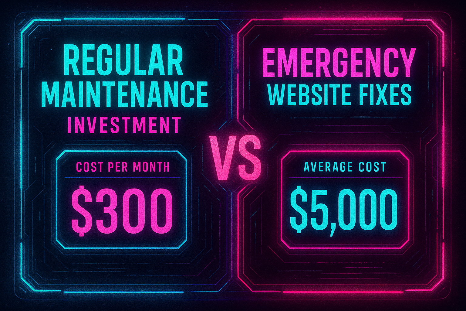 image of Cost comparison: regular maintenance investment vs emergency website fixes