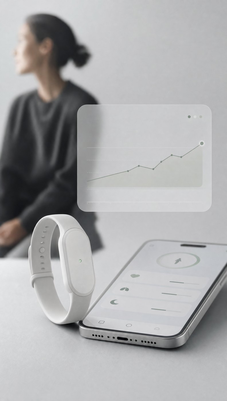 Patient wearable and phone app with a live health trend